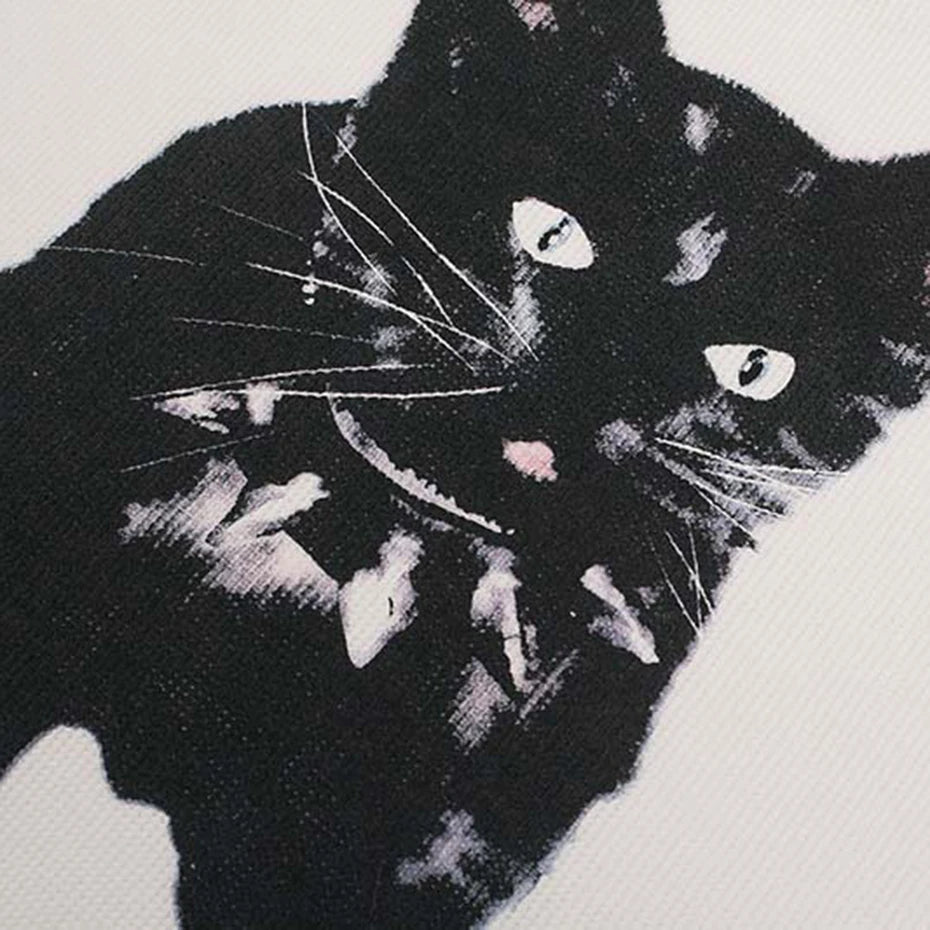 Y2K White Cat Graphic Oversized T-Shirt — detail shot