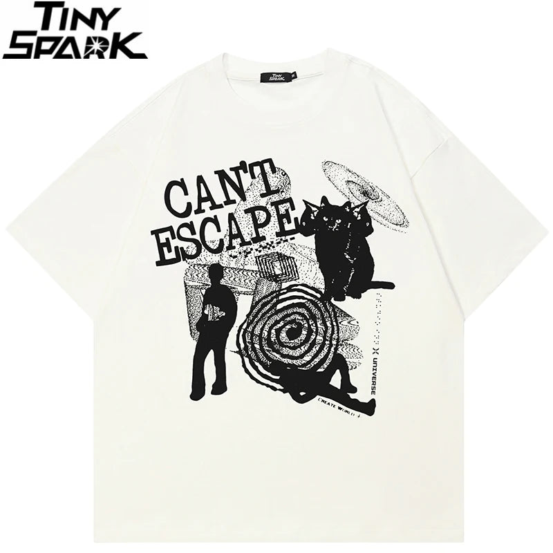 Black Cat Graphic T-Shirt — front view