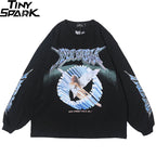 Retro Angel Print Loose T-Shirt — front view