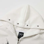 Hooded Vintage Zip Oversized Jacket — fit shot