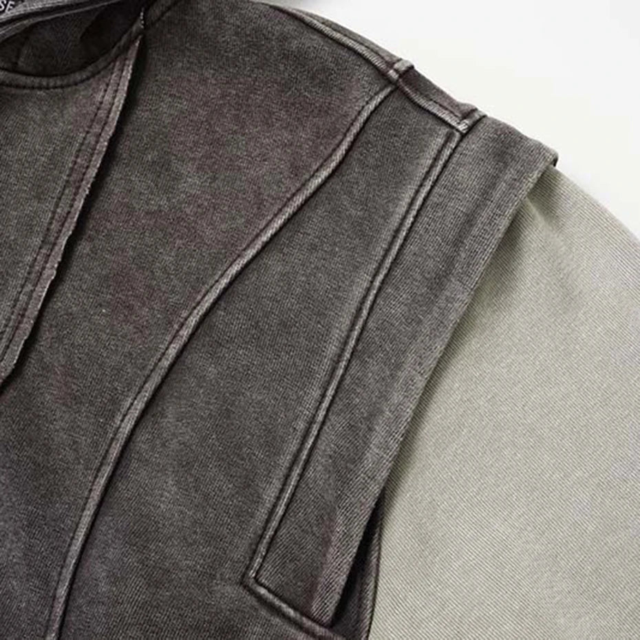 Y2K Vintage Patchwork Oversized Jacket — fit shot