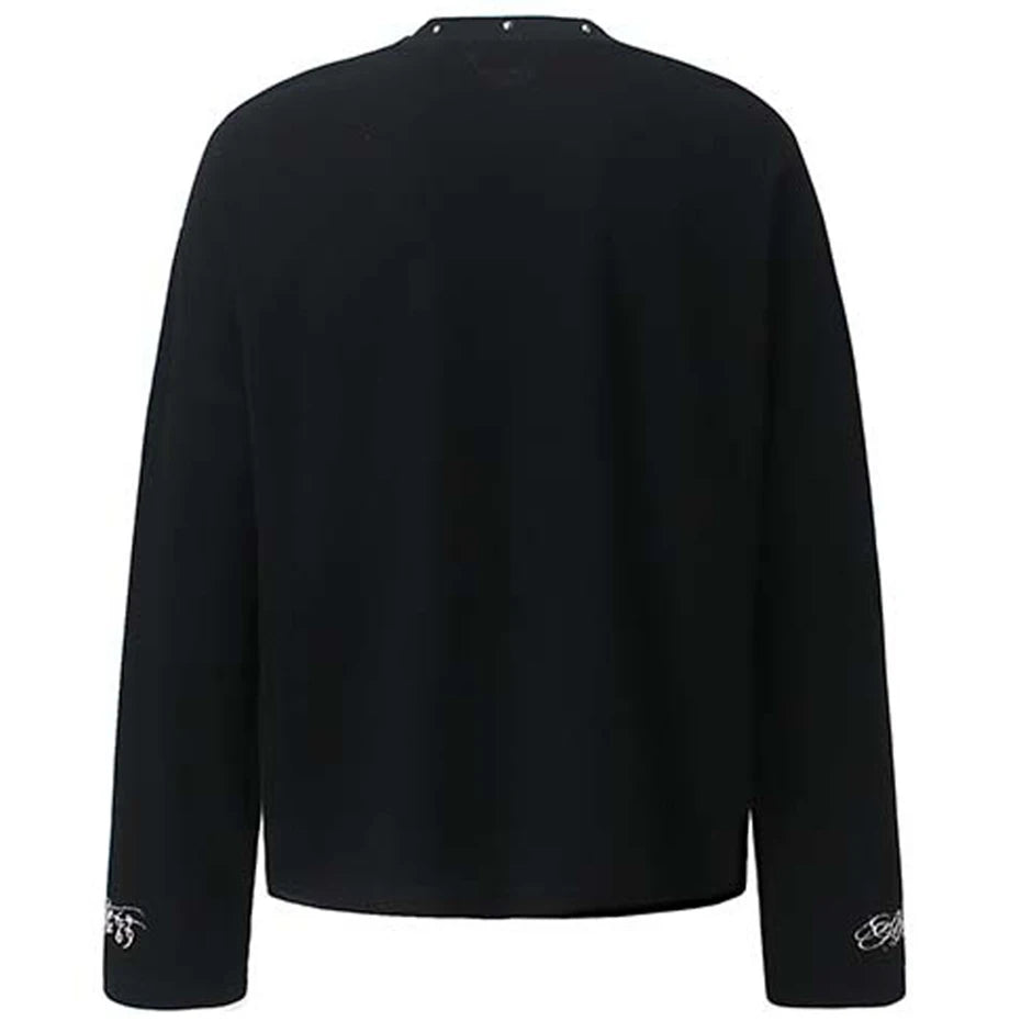 Patchwork Loose Long Sleeve Tee — front view