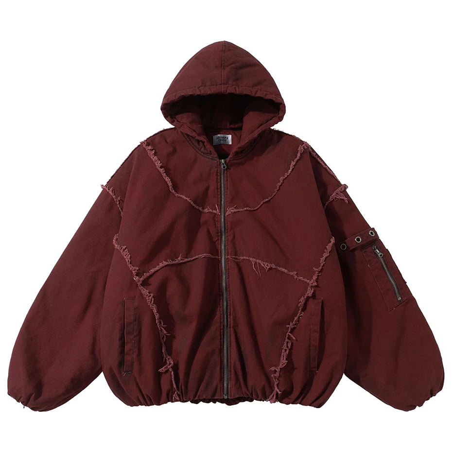 Vintage Hooded Oversized Puffer Jacket — back view