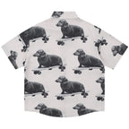Dog Graphic Loose Shirt — front view