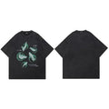 Retro Green Graphic Oversized T-Shirt — side view