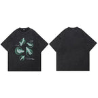 Retro Green Graphic Oversized T-Shirt — side view