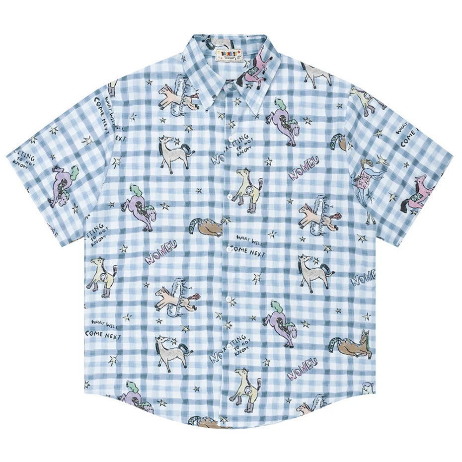 Cartoon Graphic Oversized Shirt — styling shot