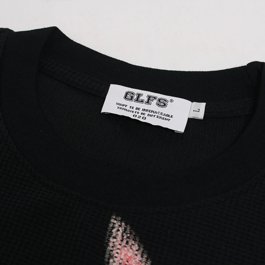 Cats Graphic Oversized Long Sleeve Tee — back view
