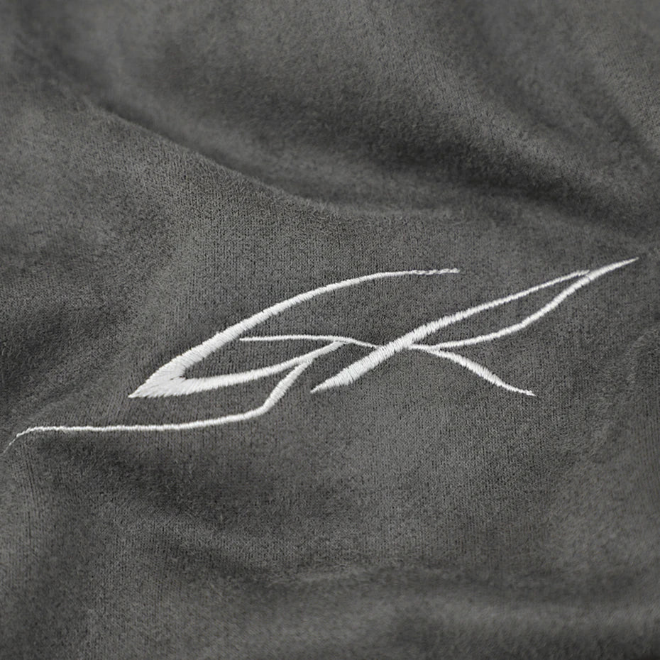Y2K Striped Suede Oversized T-Shirt — fit shot