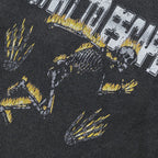 Black Flame Skeleton Washed T-Shirt — front view