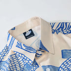 Vintage Print Loose Shirt — back view