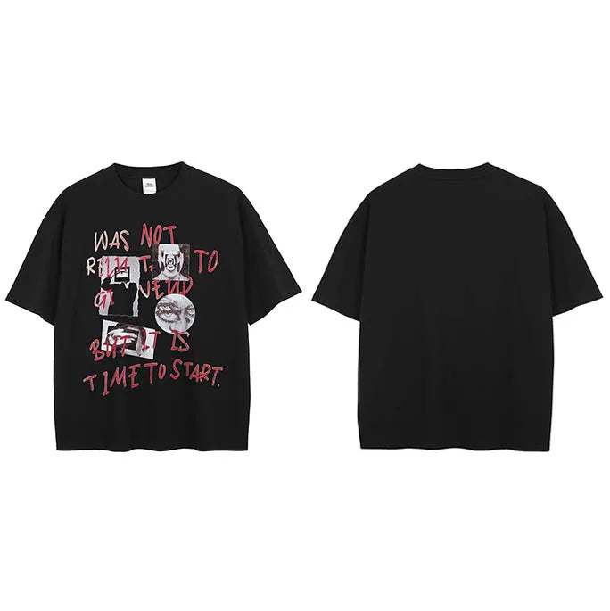 Retro Graffiti Graphic T-Shirt — fabric close-up