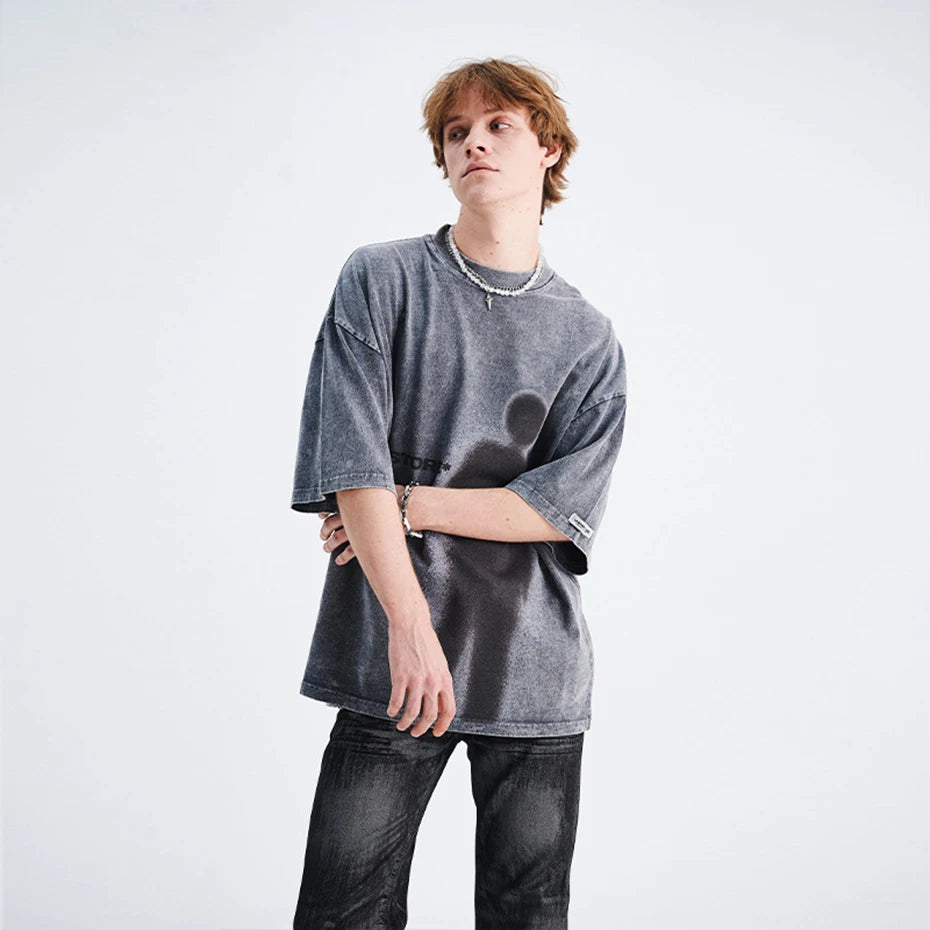 Vintage Shadow Washed Loose T-Shirt — detail shot