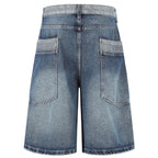 Leg Vintage Loose Denim Shorts — back view