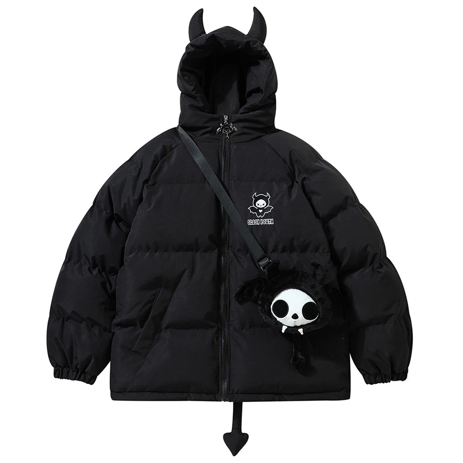 Wings Padded Oversized Puffer Jacket — back view