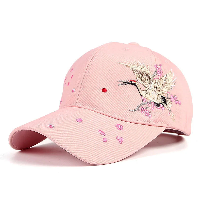 Black Floral Embroidered Hat — detail shot