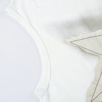 Y2K Black Star Patchwork Oversized Vest — fabric close-up