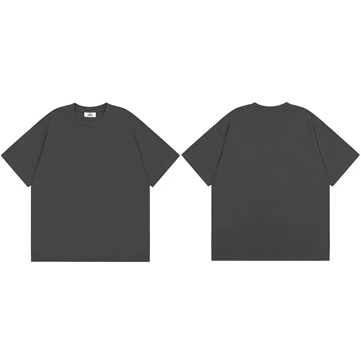 Plain Solid Color Loose T-Shirt — styling shot