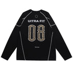 Y2K Black Oversized Long Sleeve Tee — front view