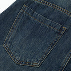 Vintage Blue Denim Wide Leg Jeans — detail shot