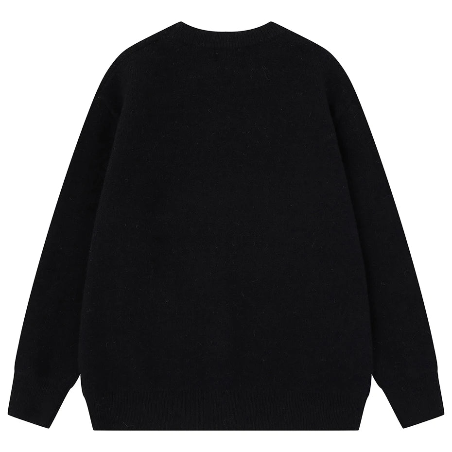 Sweaters Y2K Skeleton Graphic Knit Oversized Sweater — front view