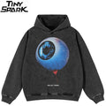 Eye Black Graphic Oversized Hoodie — front view