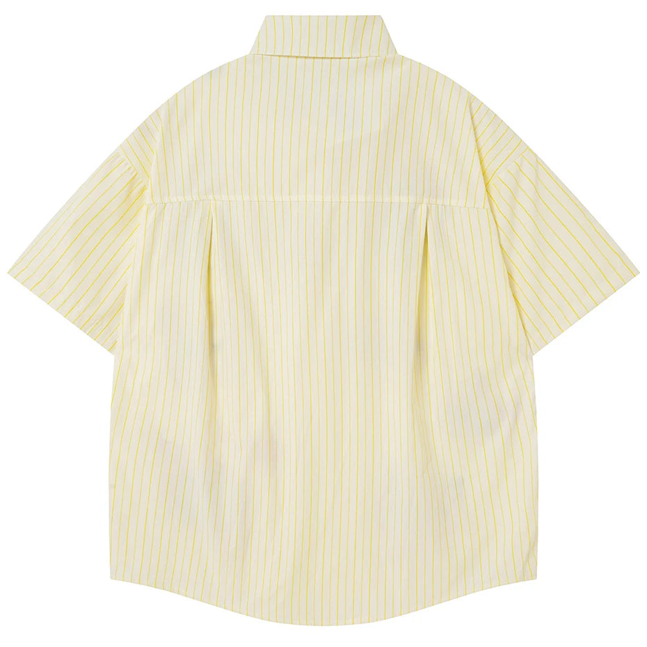 Patchwork Vintage Cat Graphic Oversized Shirt — front view