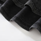 Black Doberman Dog Graphic Loose T-Shirt — fabric close-up