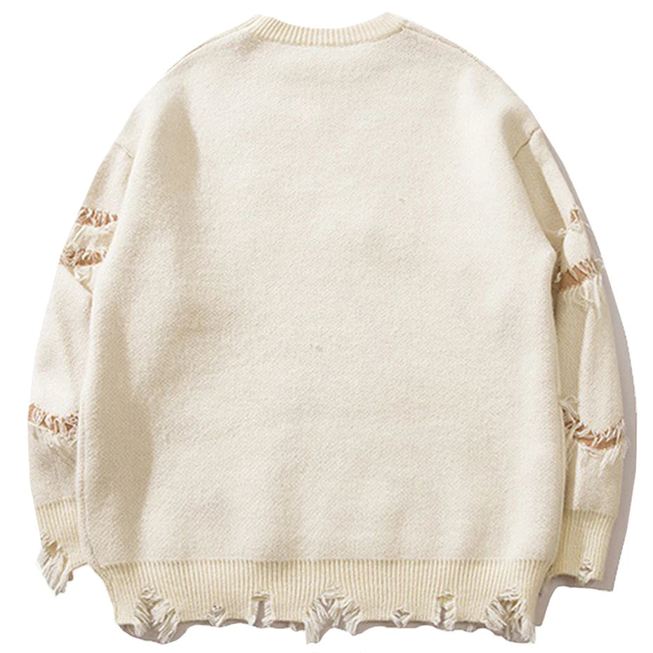 Y2K Knit Oversized Sweater — front view