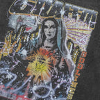 Vintage Black Graffiti Washed T-Shirt — front view