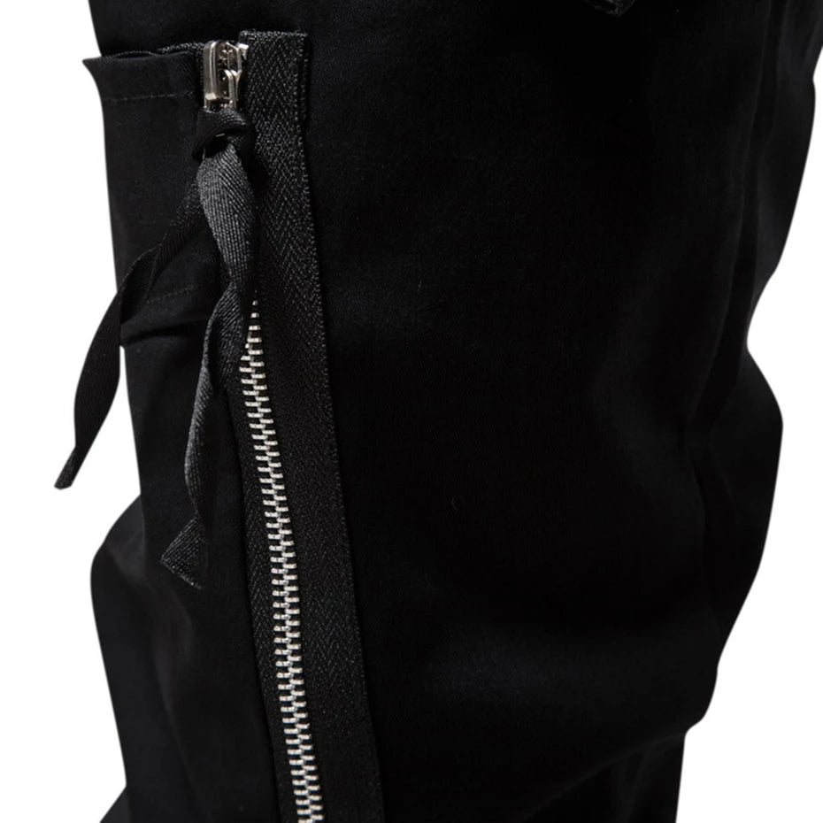 Y2K Techwear Zip Pocket Cargo Pants — fabric close-up
