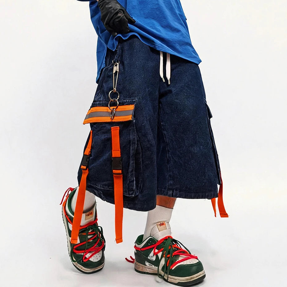 Baggy Denim Shorts — front view