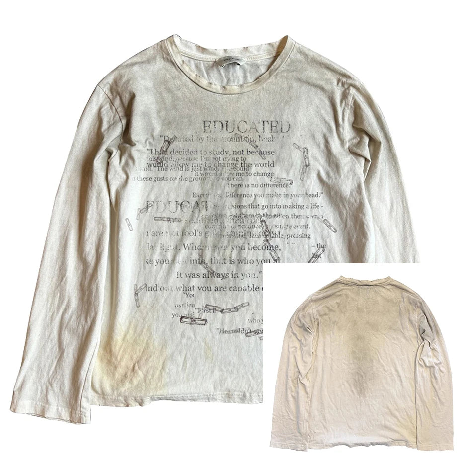 Vintage Oversized Long Sleeve Tee — fabric close-up