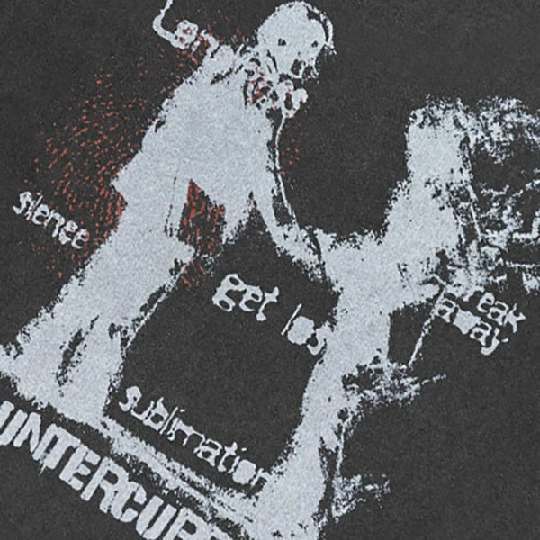 Graphic Retro Black Shadow Washed T-Shirt — detail shot