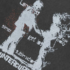 Graphic Retro Black Shadow Washed T-Shirt — detail shot