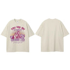 Y2K Beige Graphic T-Shirt — side view