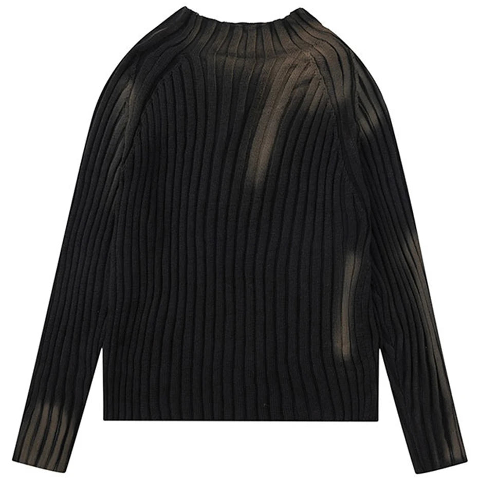 Y2K Tie Dye Knit Slim Sweater — back view