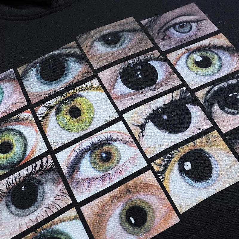 Black Eyes Print Hoodie — front view