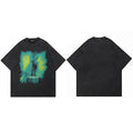 Washed Retro Green Graphic Oversized T-Shirt — styling shot