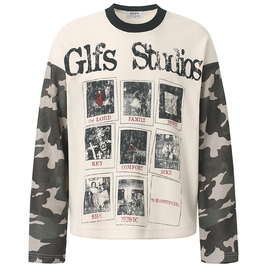 Y2K Vintage Graphic Oversized Long Sleeve Tee — styling shot