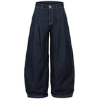 Pleated Denim Baggy Jeans — styling shot