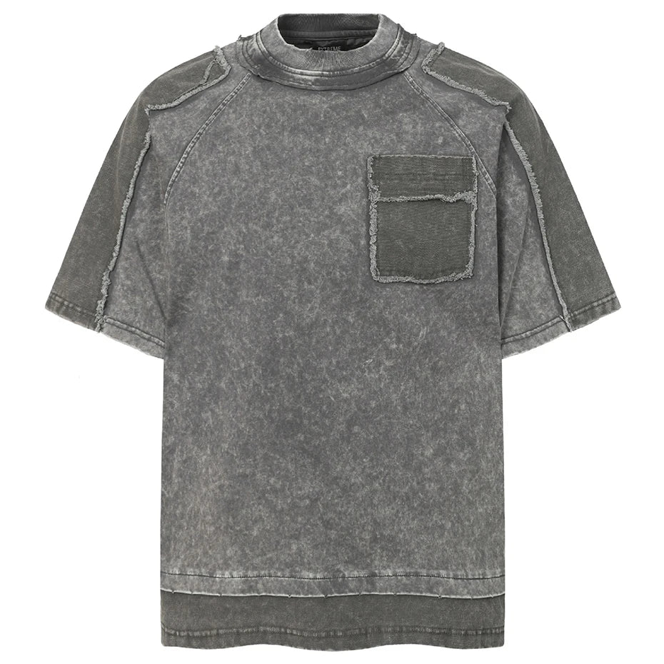 Fake Vintage Patchwork Oversized T-Shirt — styling shot
