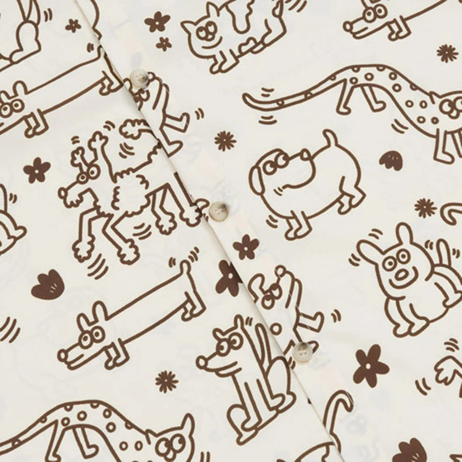 Cartoon Graphic Shirt — fabric close-up