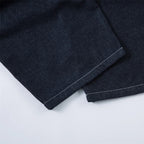 Pleated Denim Baggy Jeans — fabric close-up