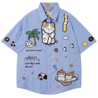 Cat Embroidered Loose T-Shirt — styling shot