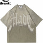 Gradient Letter Graphic Oversized T-Shirt — fit shot