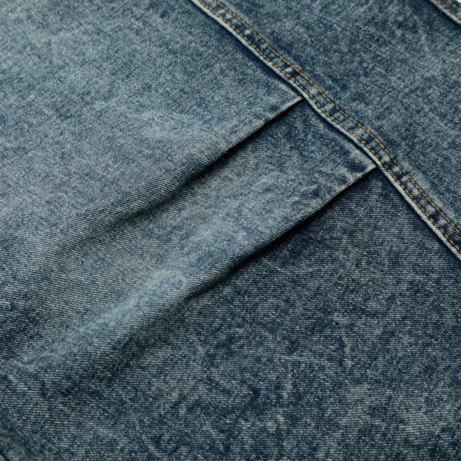 Punk Blue Loose Denim Shorts — detail shot