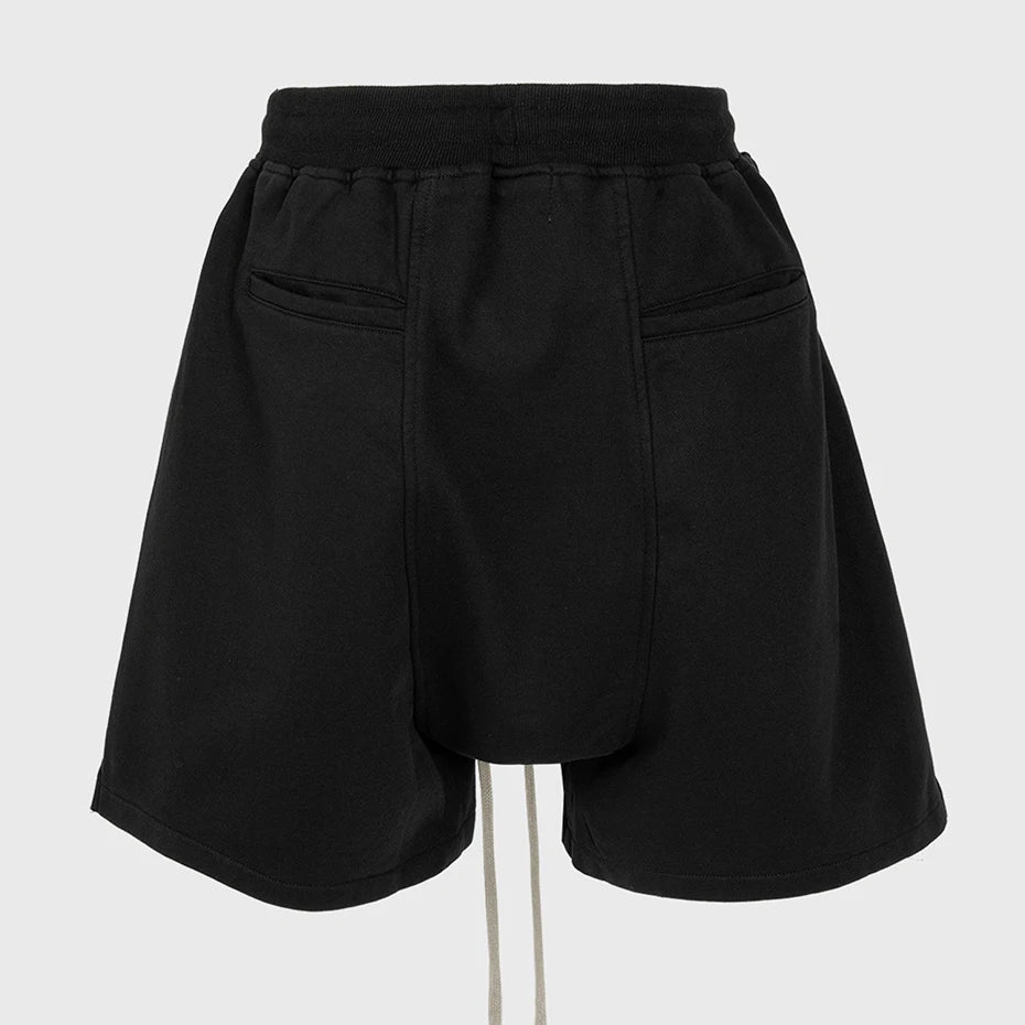 Black Zip Shorts — front view