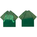 Gradient Letter Graphic Oversized T-Shirt — flat lay