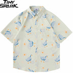 Duck Egg Graphic Hawaiian Shirt — fit shot